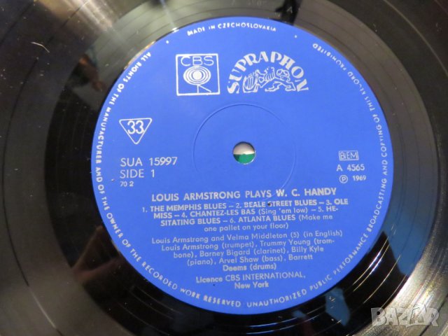 Грамофонна плоча Луис Армстронг, Louis Armstrong  playes W.C.Hardy  плоча джаз, снимка 5 - Грамофонни плочи - 25302084