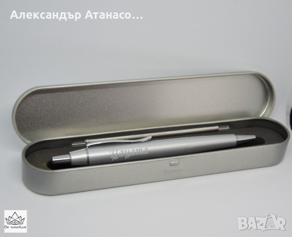 Метална химикалка с метална кутия, лазерно гравирана , снимка 4 - Други - 21959508