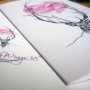 Картичка "Dear" / елен, животни, сърце, любов, розово, снимка 5