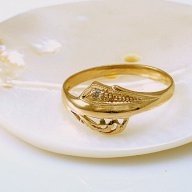 златен пръстен - два етюда - 1.73 грама/размер №58.5, снимка 2 - Пръстени - 16151146