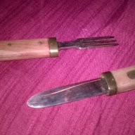Стар комплект нож+вилица-25см-внос швеицария, снимка 9 - Антикварни и старинни предмети - 17682853