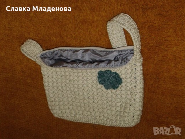 Плетена чанта с цвете, снимка 4 - Чанти - 21694571