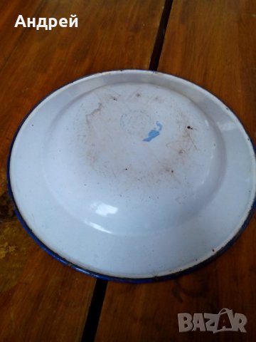 Стара емайлирана паница #2, снимка 5 - Антикварни и старинни предмети - 23848986