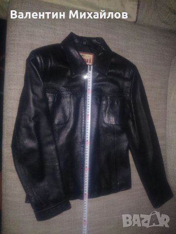 Дамско черно кожено яке, снимка 6 - Якета - 22582073