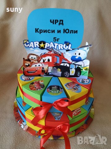 Картонена торта Патрулиращи коли ...и макуин, снимка 4 - Други - 24402286