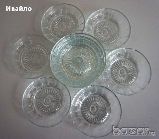 Стъклени десертни чинийки - 12 бр., снимка 2 - Чинии - 17737819