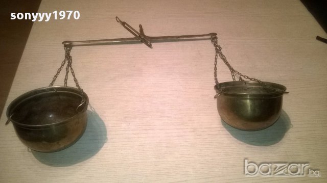 Ретро везна-мед/месинг-40х36х12см-внос швеицария, снимка 10 - Антикварни и старинни предмети - 16654393