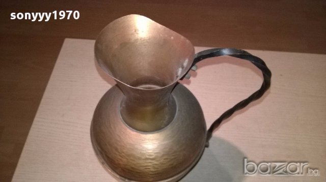 Ретро кана-мед/месинг/ковано желязо-33х22х17см-внос швеицария, снимка 10 - Антикварни и старинни предмети - 17560387