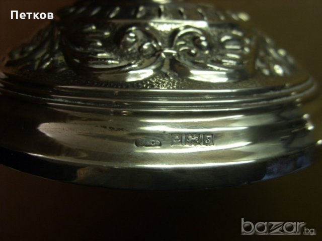 Сребърен масивен свещник. , снимка 3 - Антикварни и старинни предмети - 19691498