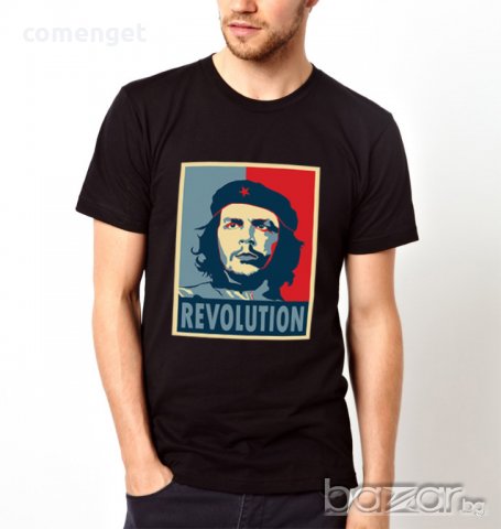  НОВО! Мъжка тениска ЧЕ ГЕВАРА / CHE GUEVARA REVOLUTION! Поръчай тениска по твой дизайн! 