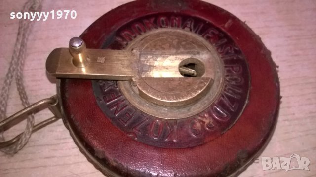 АНТИКА-стара кожена ролетка-кожа и месинг-метална лента, снимка 10 - Колекции - 24498383