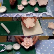сет 4 огромни пластмасови резци форми за направа рошаво голямо цвете божур украса торта фондан резец, снимка 5 - Форми - 15457399