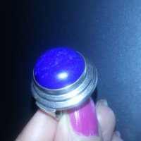 Уникален сребърен пръстен с Лапис Лазули, снимка 1 - Пръстени - 22460218