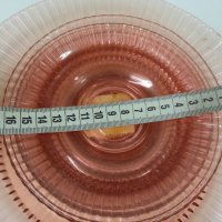  антикварен сервиз чинии розово стъкло 53г, снимка 9 - Антикварни и старинни предмети - 22342884