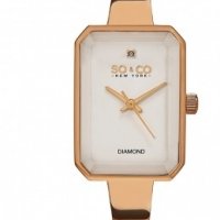 So&Co оригинален позлатен часовник с диамант, снимка 1 - Дамски - 23363396