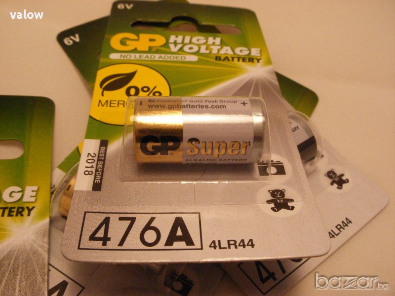 Алкална батерия 6v GP 476A 4LR44 28A фотоапарат нашийник за куче, снимка 1