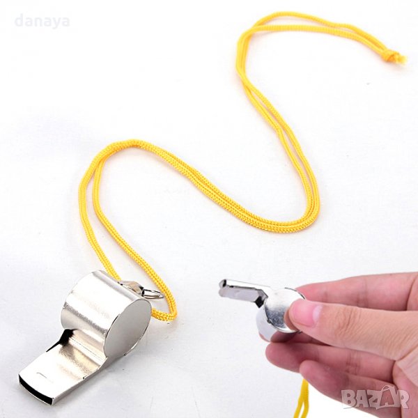 791 Метална свирка с връзка спортна реферска свирка съдийска свирка, снимка 1