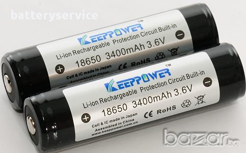 18650 Li-ion акумулаторни батерии KeepPower за фенер със защита, снимка 1