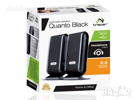 Колонки Tracer/Quanto Black за РС с USB захранване, снимка 1 - Тонколони - 22437179