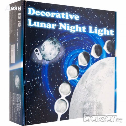 1114 Стенна нощна лампа Луна с дистанционно, снимка 4 - Други - 17456979