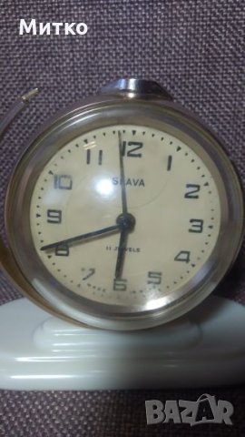 Стар часовник Слава от бившата СССР - работещ., снимка 3 - Антикварни и старинни предмети - 24489291