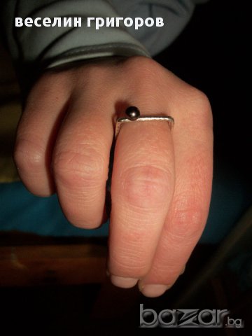 сребърен пръстен с перла, снимка 5 - Пръстени - 16849390