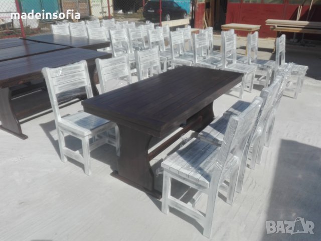 Състарени маси и пейки комплекти, винтидж стил.  , снимка 4 - Градински мебели, декорация  - 10153012