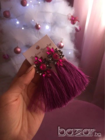 Обеци "pink elegance", снимка 2 - Обеци - 20628206