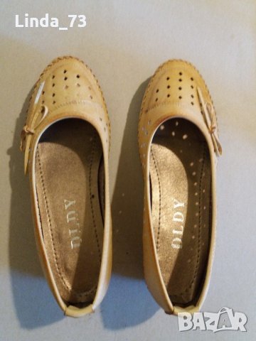 Дам.обувки-/изк.кожа/-№40-цвят-бежаво-жълти., снимка 1 - Дамски ежедневни обувки - 22385399