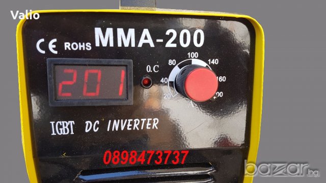 MMA-200 Инверторен електрожен с дисплей 145.00лв., снимка 2 - Други машини и части - 19232949