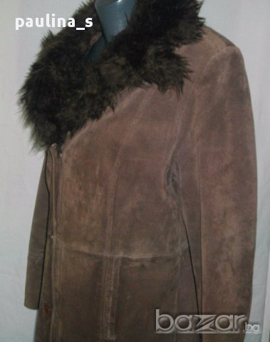 Палто с подвижна яка "Vroom & Dreesmann" / естествен велур, снимка 5 - Палта, манта - 15913966