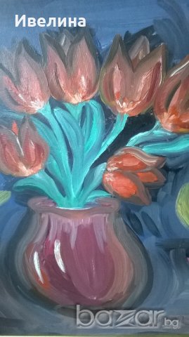 картина-цветя, снимка 2 - Картини - 17855995