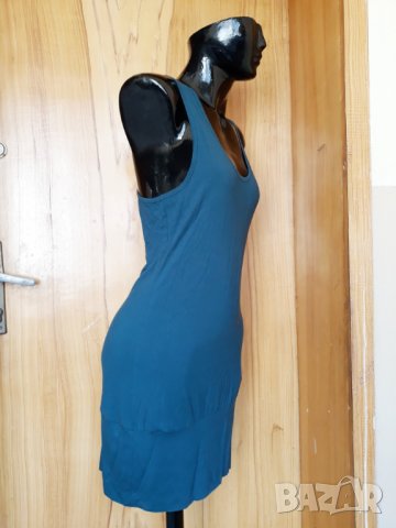 Тюркоазена спортна рокля тип потник М, снимка 2 - Рокли - 25137564