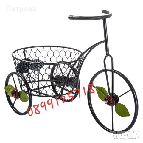 Метална поставка за саксия-велосипед-45х20х37 см.