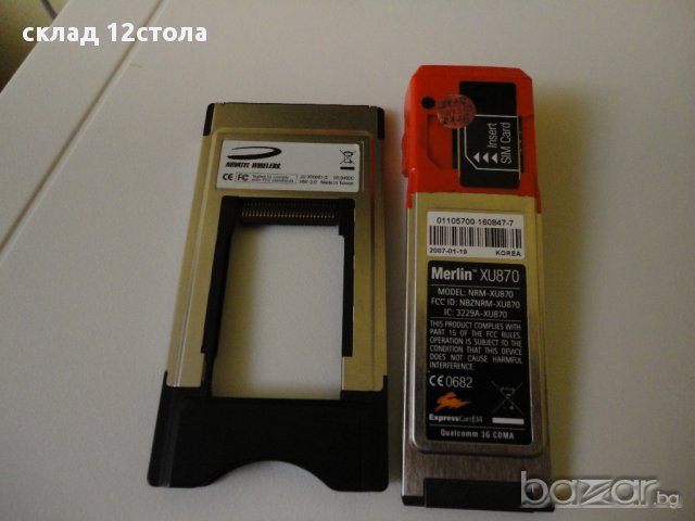 Novatel Wireless Merlin XU870 3G 7.2 Notebook Card , снимка 3 - Рутери - 17930540