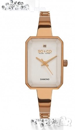 So&Co оригинален позлатен часовник с диамант, снимка 1 - Дамски - 23363396