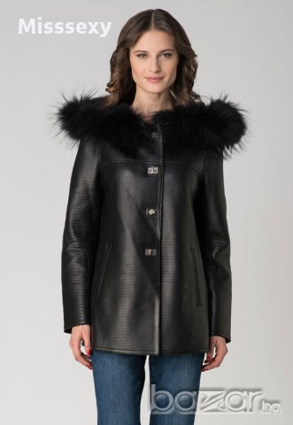 ПРОМО 🍊 GIORGIO PARIS cuirs et fourrures 🍊 Черно кожено дамско яке нов с етикети, снимка 6 - Якета - 16476876