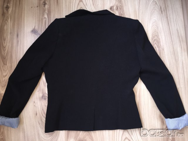 Дамско сако BERSHKA оригинал, размер L, черно с цикламен хастар , НОВО!!, снимка 7 - Сака - 16785218