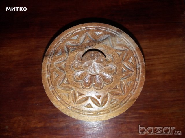 дърворезбена кутия табакера масивна, снимка 2 - Табакери - 19670524