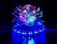 Прозрачна Въртящя 360 Градуса 8W 220V RGB UFO Диско DJ Танцово студио с 48 LED 7 Цвята