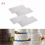 #1 Квадрати каре ромбове 4 пластични пластмасови подложки борд текстури торта фондан текстура релеф, снимка 3