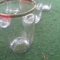 Чаши за безалкохолно тънко оцветено стъкло със златни кантове 6 бр, снимка 4 - Чаши - 25136029