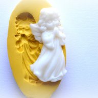 Ангелче в рокля силиконова форма молд кръщене за украса декорация торта фондан сладки и др., снимка 1 - Форми - 18463973