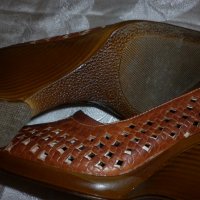 Дамски кафеви обувки на лека платформа , снимка 5 - Сандали - 18639637