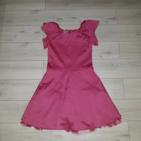 Детска розова рокля марка Conrast с панделки на раменете и с воал на полата , снимка 2 - Детски рокли и поли - 23703174