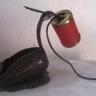стара нощна лампа от ковано желязо, снимка 5 - Настолни лампи - 17756208
