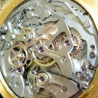 Златен мъжки ръчен часовник-хронограф от 1950г. , снимка 12 - Мъжки - 22113662