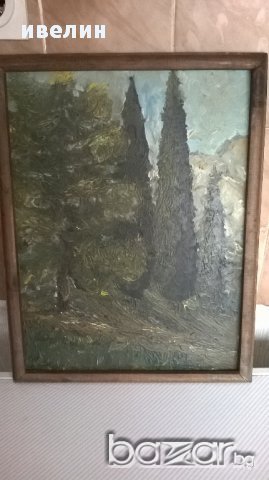  картина-кипариси, снимка 1