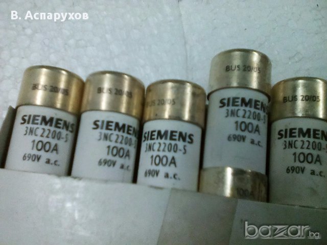 Керамични бушони 3NC2200-5 SITOR 100A 690V, снимка 2 - Ключове, контакти, щепсели - 17536175