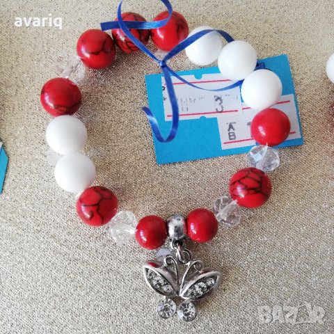 Намалени от14лв-Мартеници с естествени камъни и висулка. Мартеница, снимка 4 - Гривни - 24517675